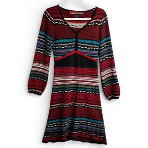 Desigual Geometric V-Neck Sweater Dress